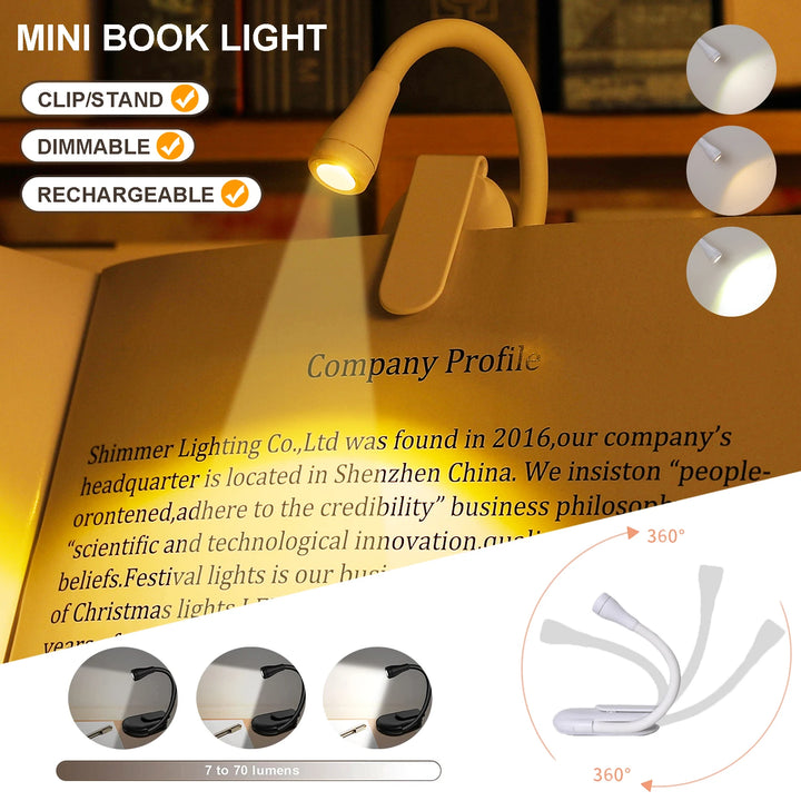 Portable USB Rechargeable LED Book Light